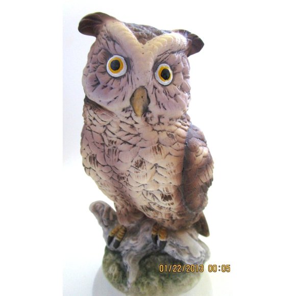 Lefton China Hand Painted Porcelain Bisque Owl Figurine  KW866 - Japan Excl. Tag - Picture 5 of 9